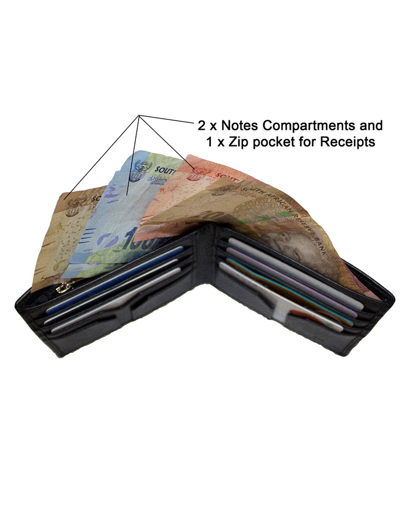 GIO 1622 Full Grain Genuine Leather Bifold Wallet – Black