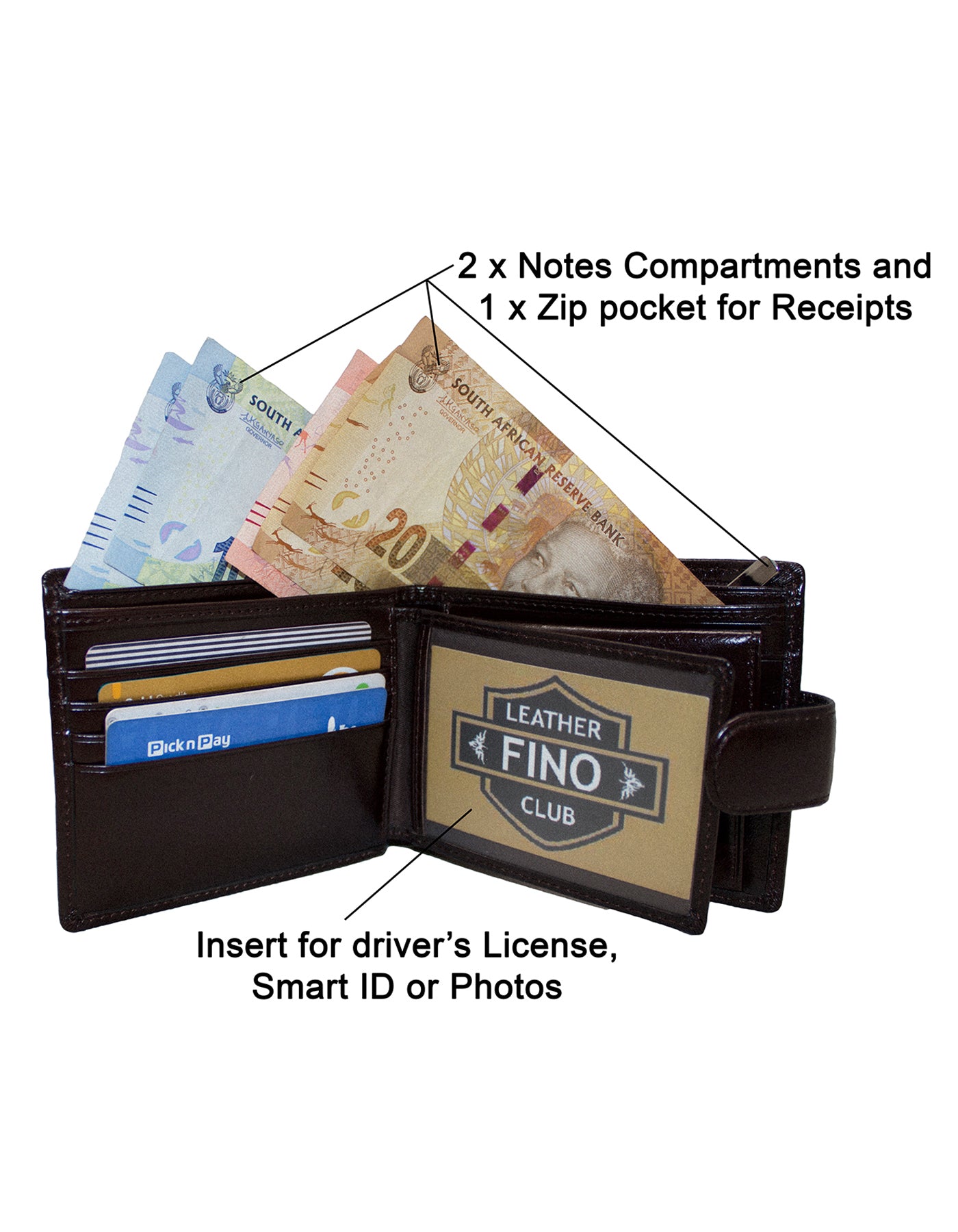 GIO 1623 Full Grain Genuine Leather Bifold Wallet – Black