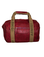 GIO-A153 Faux Leather Duffel or Overnight Travel Bag-Red