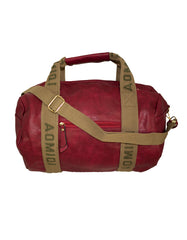 GIO-A153 Faux Leather Duffel or Overnight Travel Bag-Red