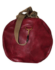 GIO-A153 Faux Leather Duffel or Overnight Travel Bag-Red