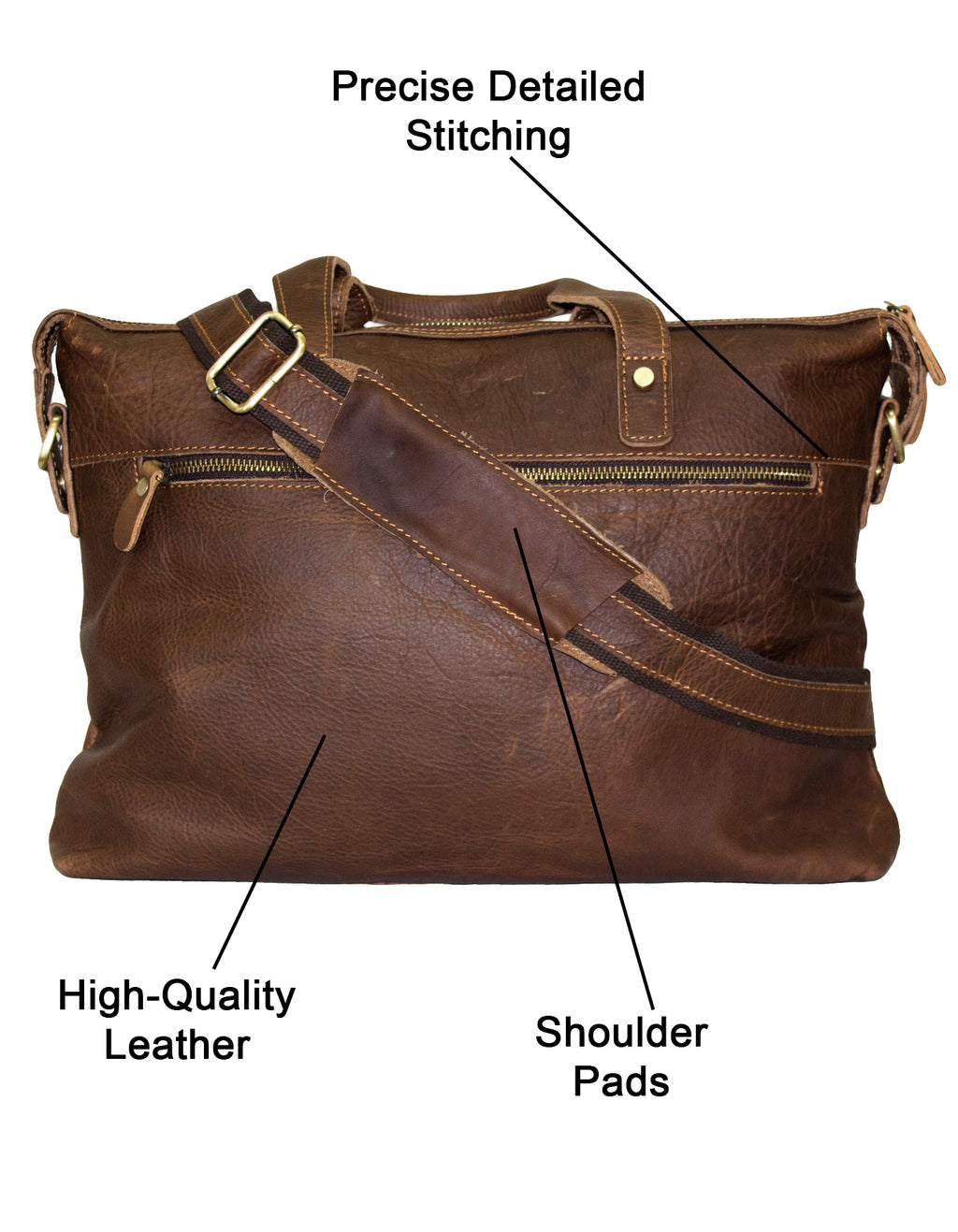 Fino GSX-025 Full Grain Genuine Leather Shoulder Bag – Brown
