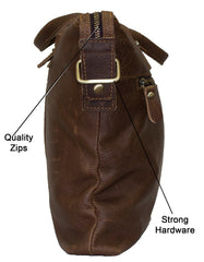 Fino GSX-025 Full Grain Genuine Leather Shoulder Bag – Brown