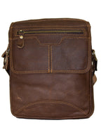 Fino GSX-029 Unisex Full Grain Genuine Leather Sling Bag – Brown