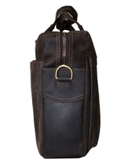 Fino GSX-073B Full Grain Genuine Leather Crazy Horse Waxed Messenger Bag