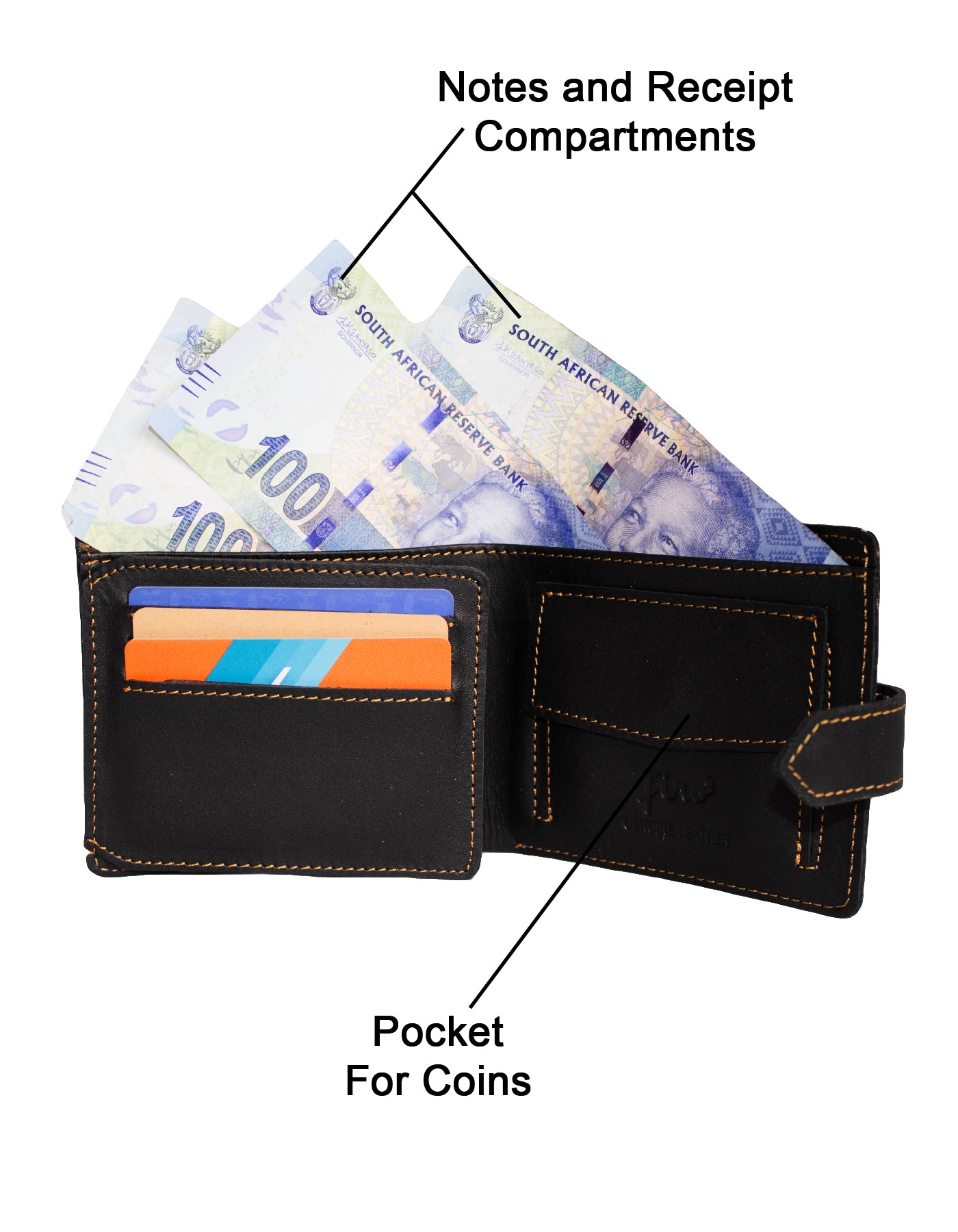 Fino GX-046 Full Grain Soft Genuine Leather Wallet with Box