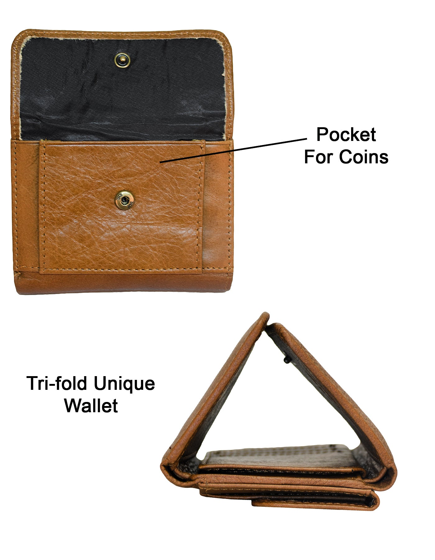 Fino GX-052 Full Grain Genuine Leather Slim Compact Wallet with Box - Brown