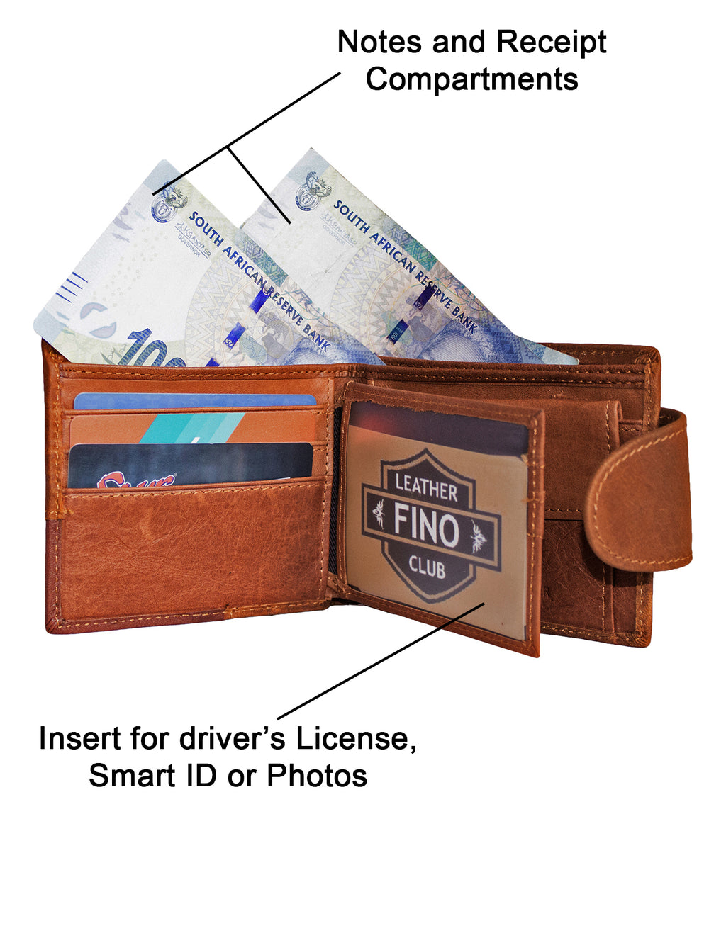 Fino GX-049 Full Grain Genuine Leather Men’s Classic Wallet with Box - Brown