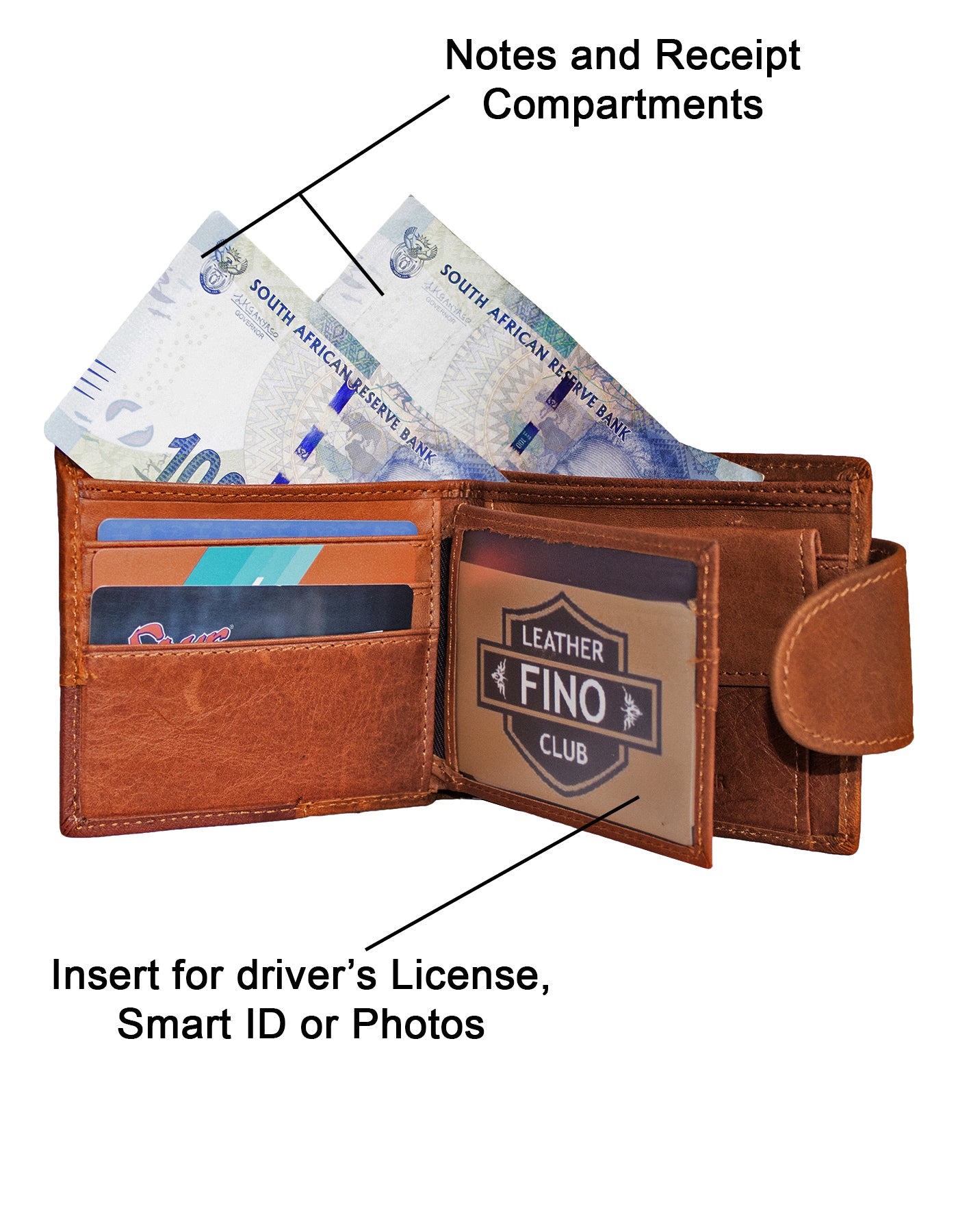 Fino GX-049 Full Grain Genuine Leather Men’s Classic Wallet with Box - Brown