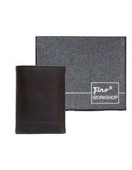 Fino HL-1303A Genuine Leather Right Hand Slim Compact Wallet with Box