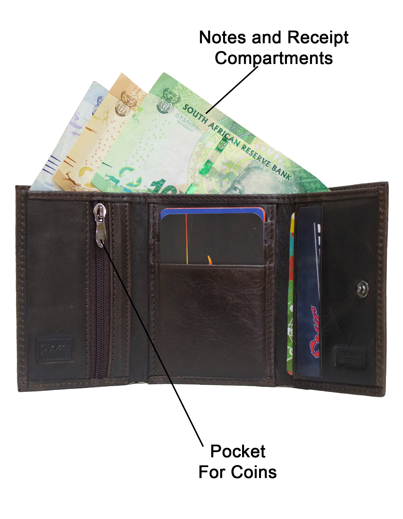 Fino HL-1303A Genuine Leather Right Hand Slim Compact Wallet with Box