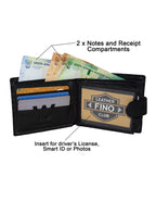 Fino HL-1333 Genuine Leather Laser Script Wallet with SD Card Holder & Box