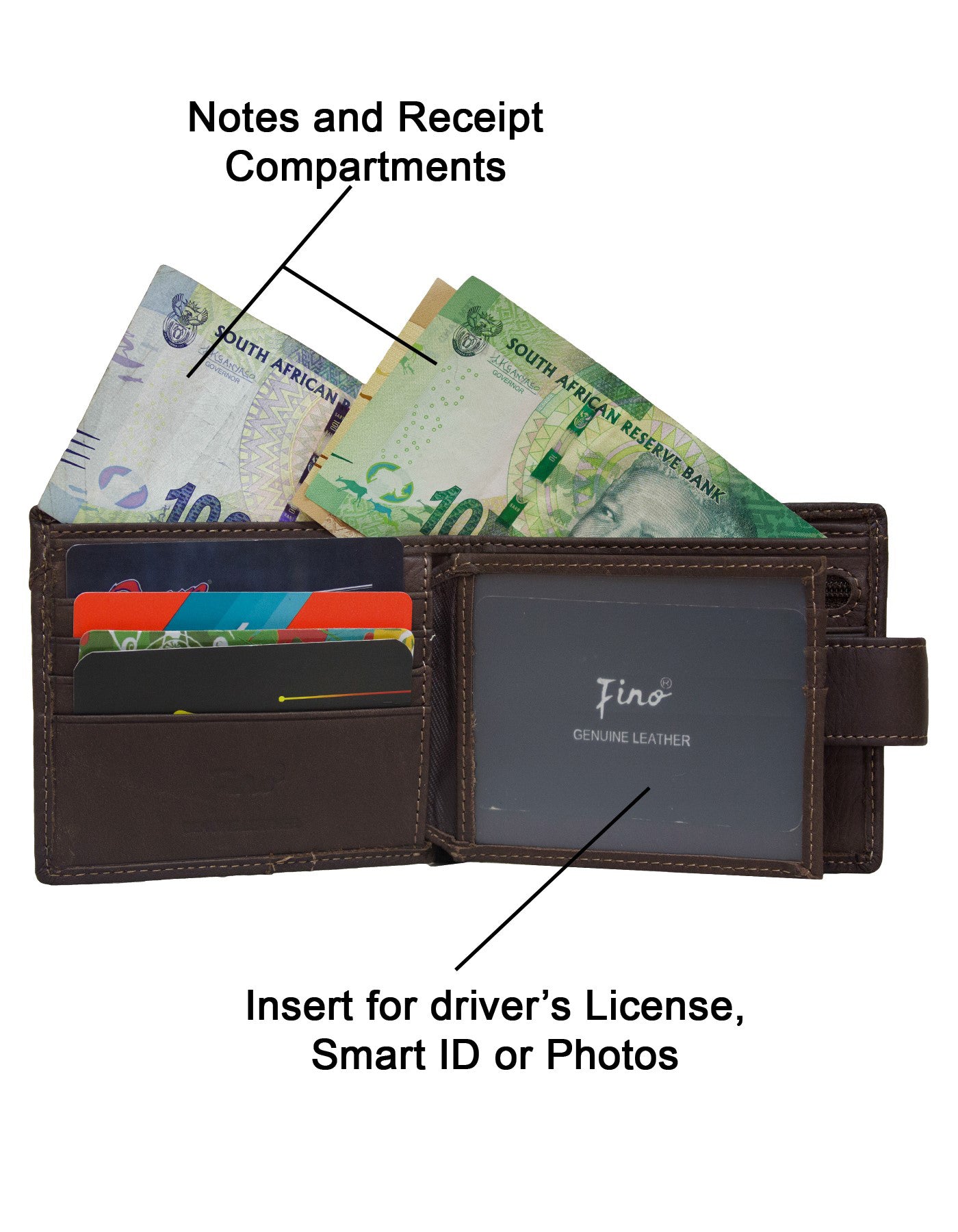Fino HL-1337 Genuine Leather Dakota Red Wallet with SD Card Holder & Box