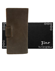 Fino HL-1402 Unisex Genuine Leather Bifold Wallet with SD Card Holder & Box