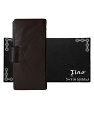Fino HL-P1407 Unisex Genuine Leather Bifold Wallet with Box - Brown