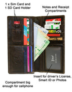 Fino HL-1410 Genuine Leather Windmill Wallet with SD Card Holder & Box