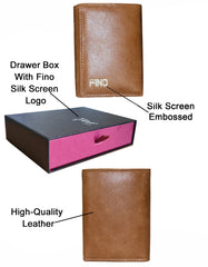 Fino HL-1502 Full Grain Genuine Leather Slim Compact Wallet with Box