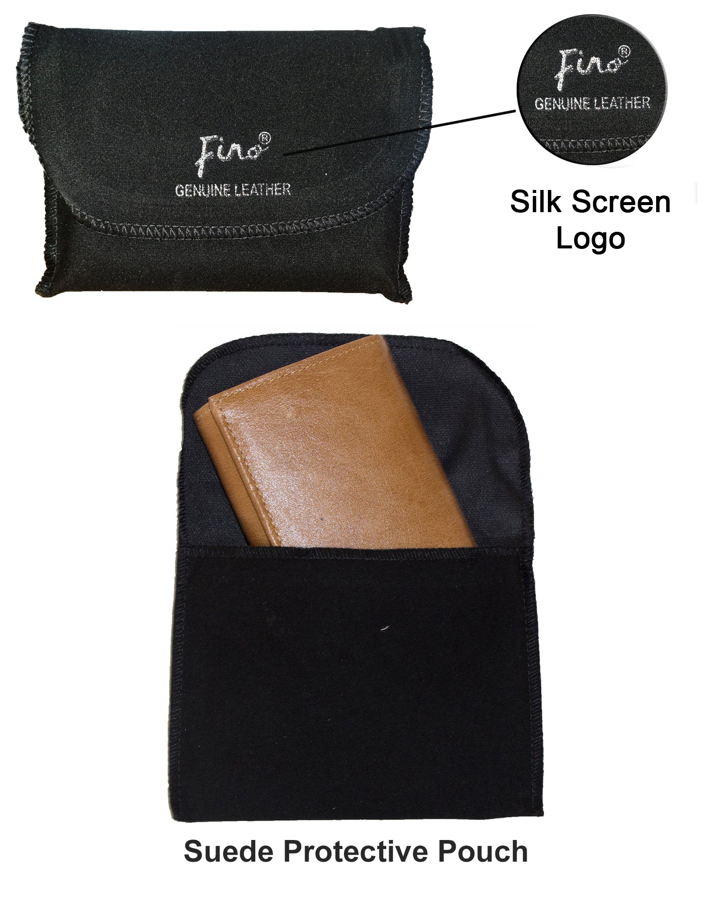 Fino HL-1502 Full Grain Genuine Leather Slim Compact Wallet with Box