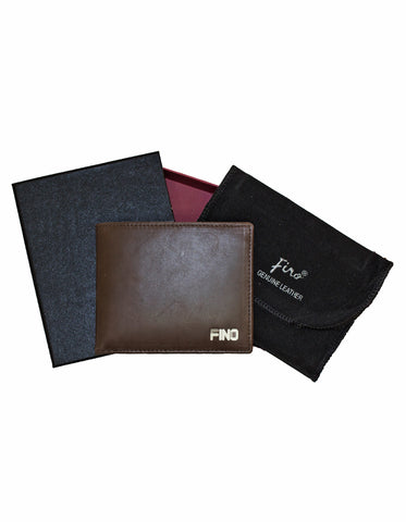 Fino HL-1505 Full Grain Genuine Leather Smooth Wallet with Box