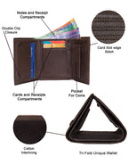 Fino HL-1506 Full Grain Genuine Leather Slim Compact Wallet with Box