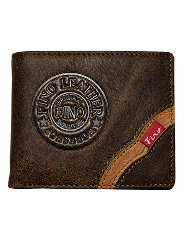 Fino HL 504 Genuine Leather Stitch Design Wallet with SD Card Holder