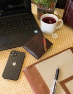 Fino HL-504 Genuine Leather Stitch Design Wallet with SD Card Holder & Box