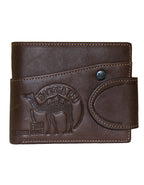 Fino HL-506 Genuine Leather Dakota Red Camel Wallet with Box