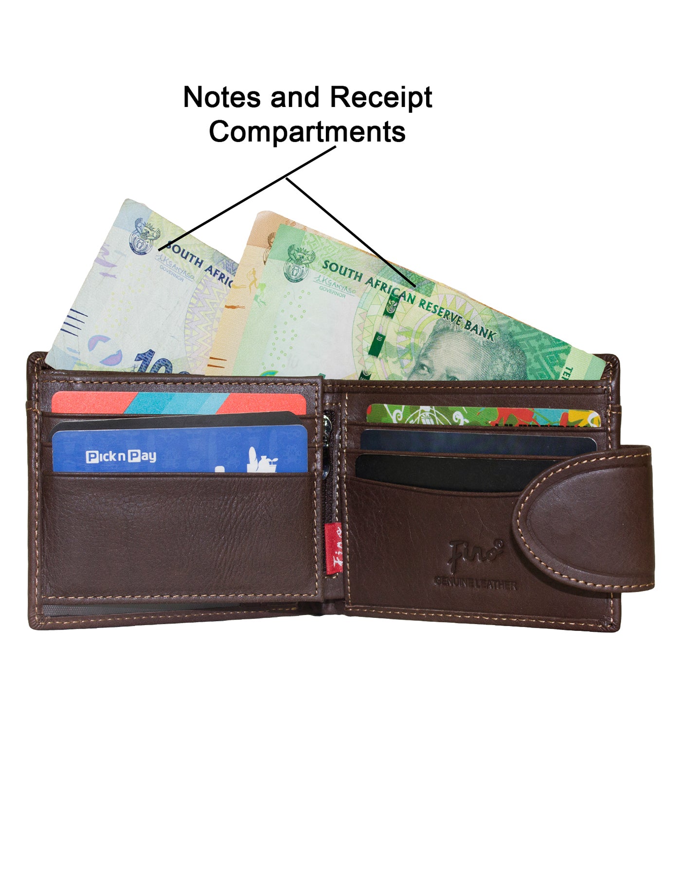Fino HL-506 Genuine Leather Dakota Red Camel Wallet with Box