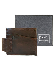 Fino Hl-507 Genuine Leather Bifold Cowskin Wallet with SD Card Holder & Box