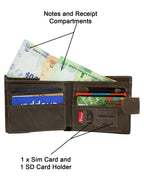 Fino HL-518/RYO Genuine Leather Rhino Wallet with SD Card Holder & Box