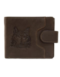 Fino HL-518/WOLF Genuine Leather Wolf Wallet with SD Card Holder & Box