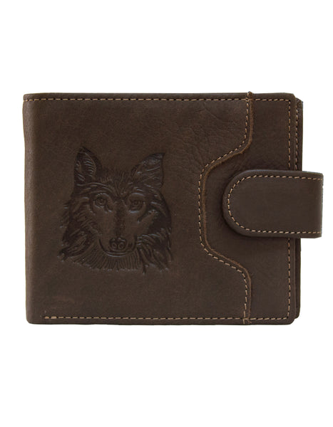 Fino HL-518/WOLF Genuine Leather Wolf Wallet with SD Card Holder & Box