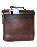 Fino HX-622 Unisex Luxurious Classic Faux Leather Sling Bag - Brown