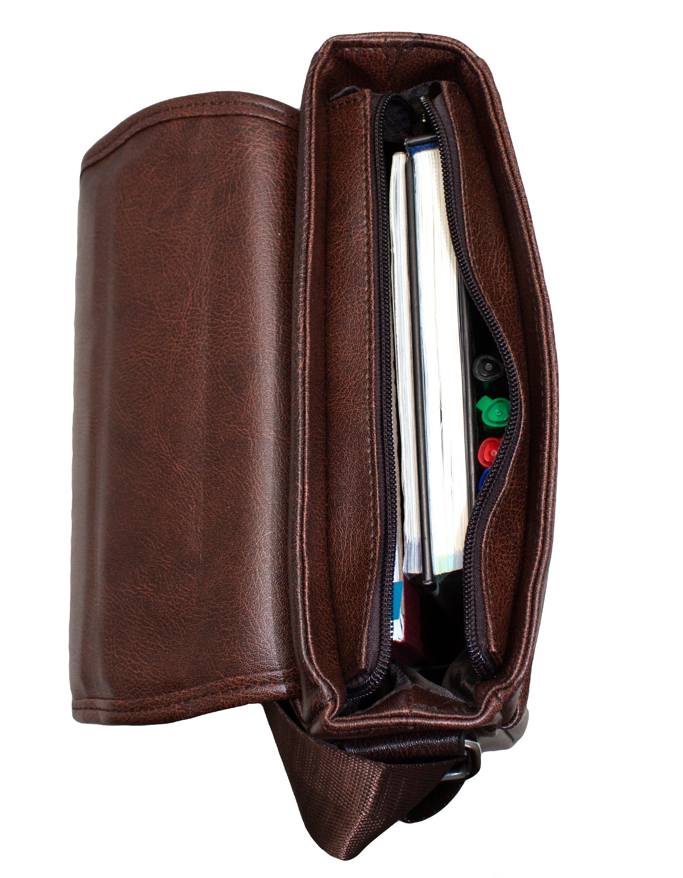 Fino HX-622 Unisex Luxurious Classic Faux Leather Sling Bag - Brown