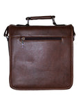 Fino HX-623 Unisex Basic Brown Faux Leather Sling Bag - Brown