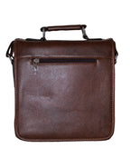 Fino HX-623 Unisex Basic Brown Faux Leather Sling Bag - Brown