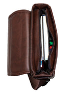 Fino HX-623 Unisex Basic Brown Faux Leather Sling Bag - Brown