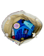 Fino JH-18052 African Canvas Oversize Beach /Shopping/ Tote Bag - Beige & Yellow