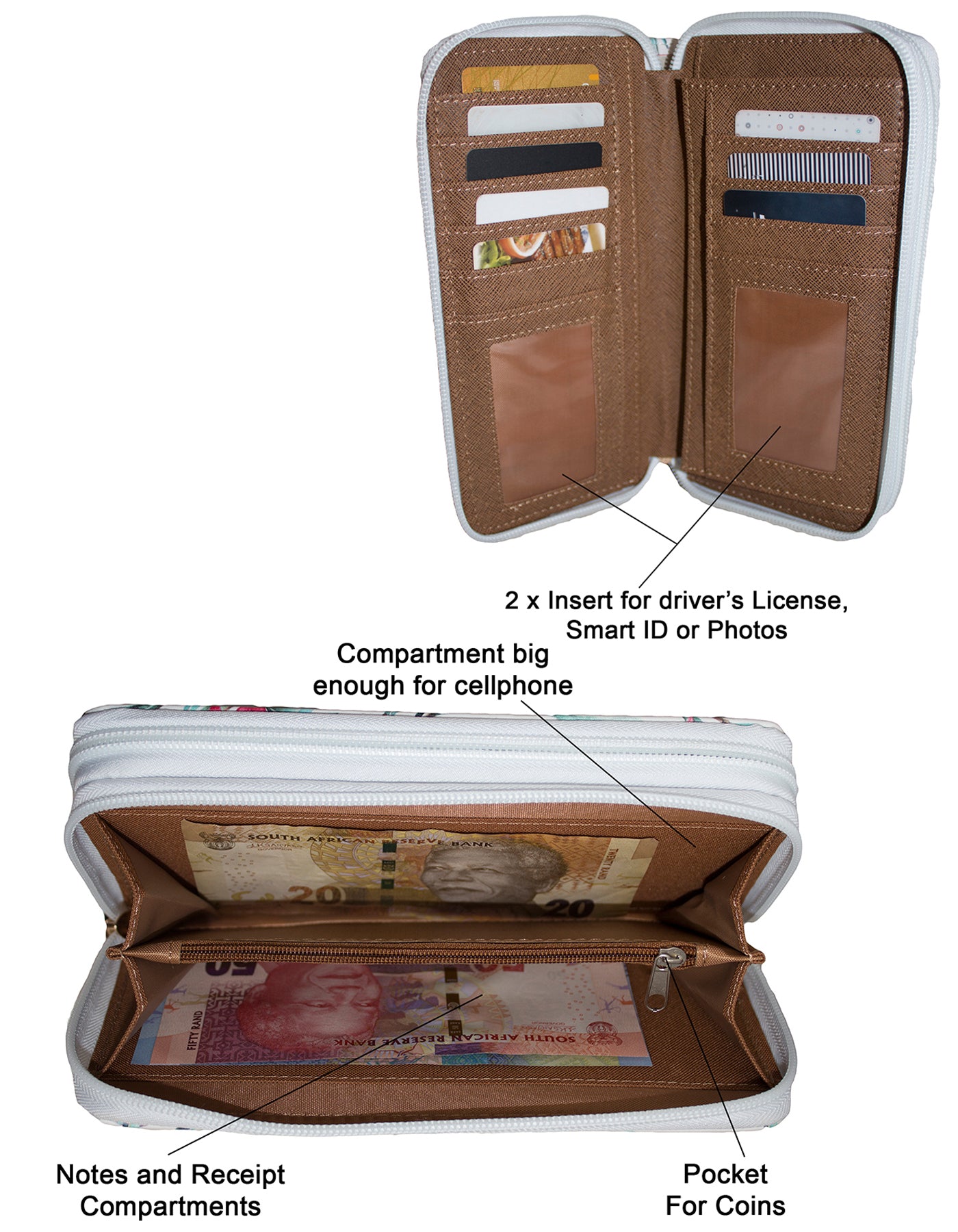 Fino JH798A Faux Leather Grab & Go All in 1 Purse with Cellphone Pouch