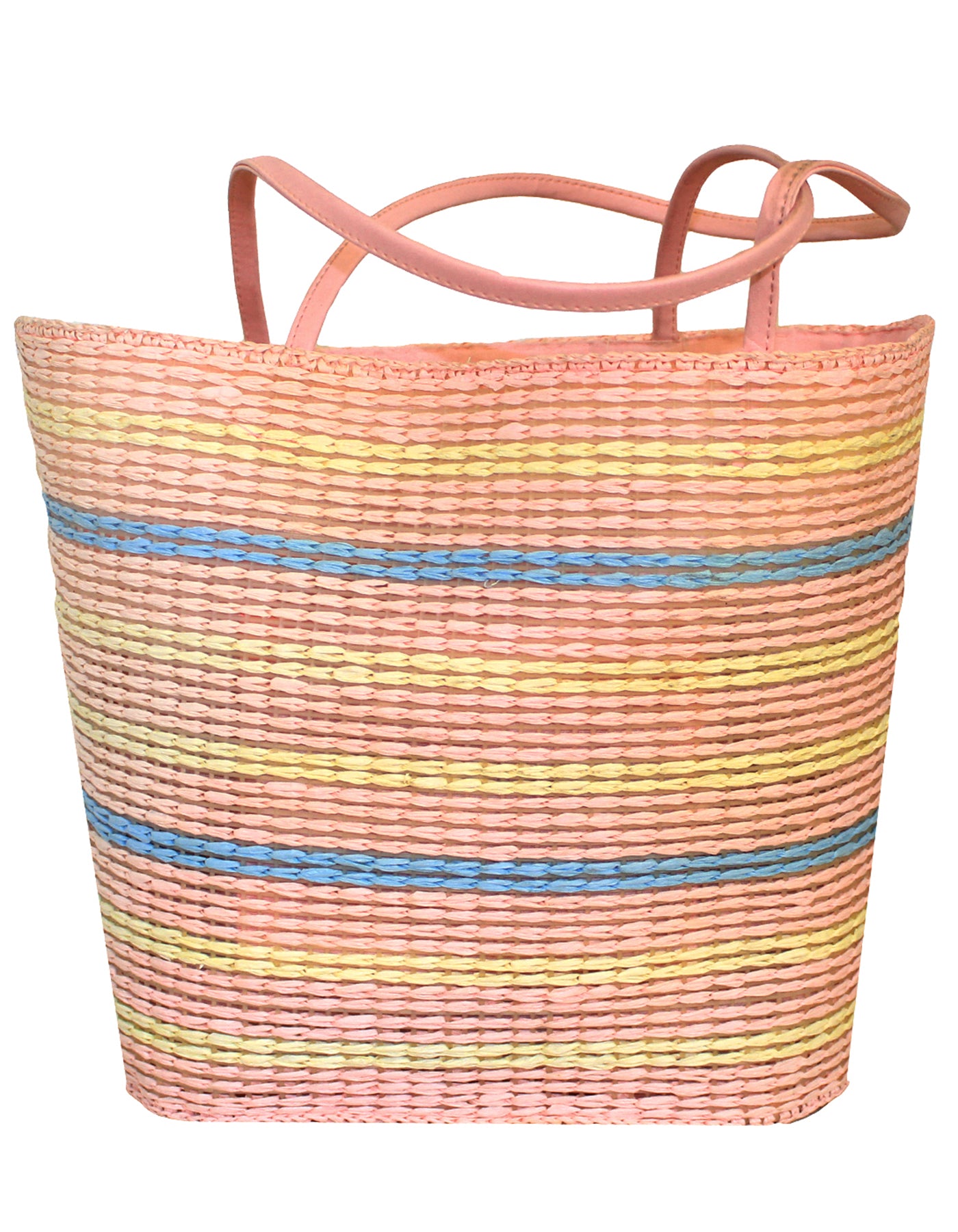 Fino JSZ-1440 Straw Beach Bag with Front Flower Details