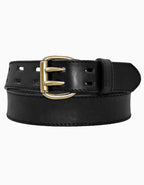 Luvsa KW-B72 Full Grain Veg Tanned Handmade Leather Belt with Box- Black