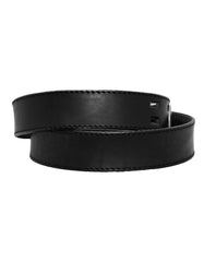 Luvsa KW-B72 Full Grain Veg Tanned Handmade Leather Belt with Box- Black