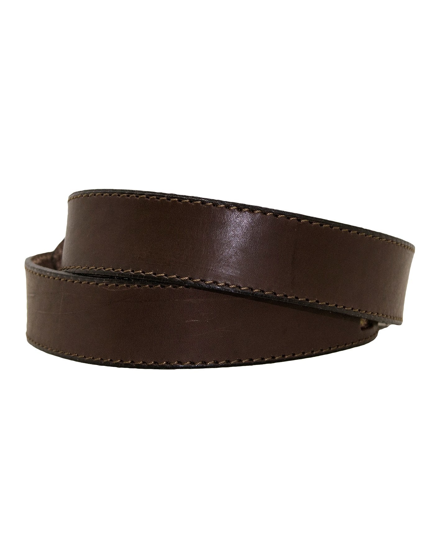 Luvsa KW-B72 Full Grain Veg Tanned Handmade Leather Belt with Box - Brown