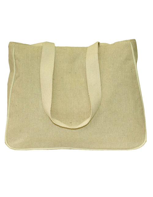 Fino LB-0005 Seashore Button Design Beach Shoulder Hessian Bag