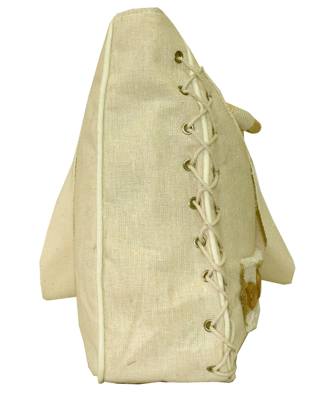Fino LB-0005 Seashore Button Design Beach Shoulder Hessian Bag