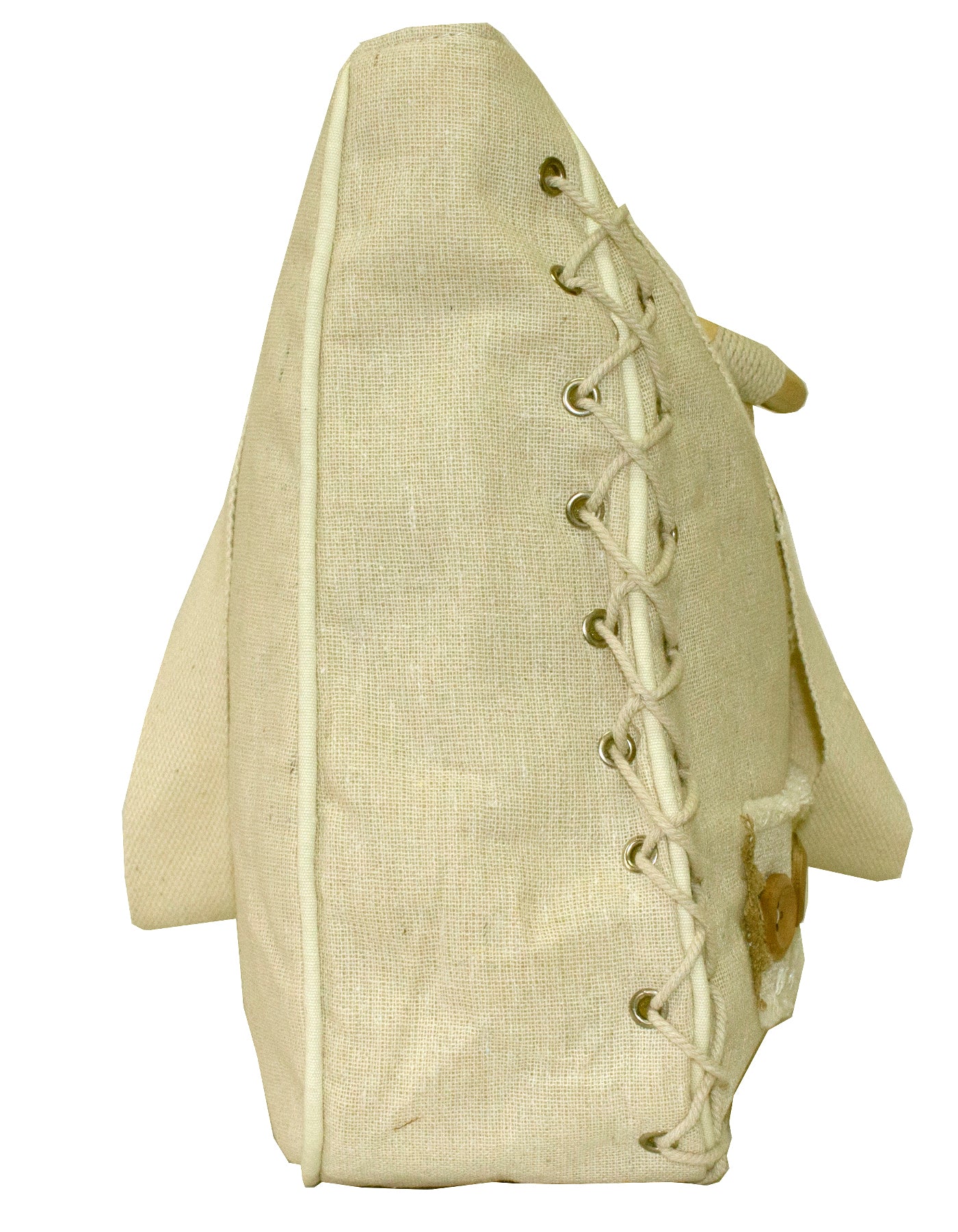 Fino LB-0005 Seashore Button Design Beach Shoulder Hessian Bag