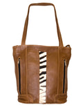 Luvsa LSTJ117 Genuine Leather Buck Skin Tote Bag