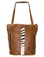 Luvsa LSTJ117 Genuine Leather Buck Skin Tote Bag