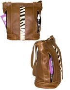 Luvsa LSTJ117 Genuine Leather Buck Skin Tote Bag