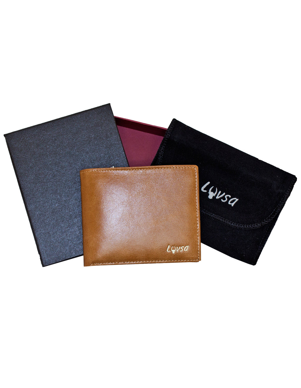 Luvsa LU-2201 Full Grain Genuine Leather Wallet with Box